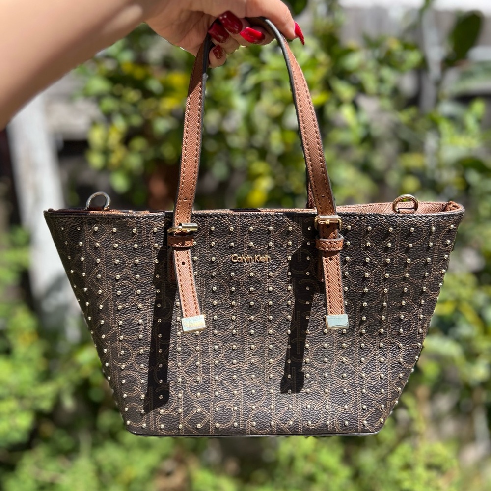 Calvin Klein Brown Monogram Tote Bag